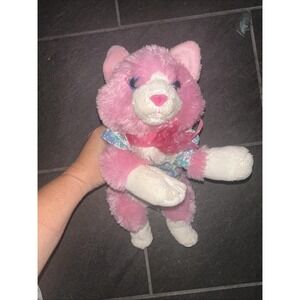 Animal Alley Pink Cat Plush 14 Inch Laying Down Floppy Kitten Toys R Us Rare HTF